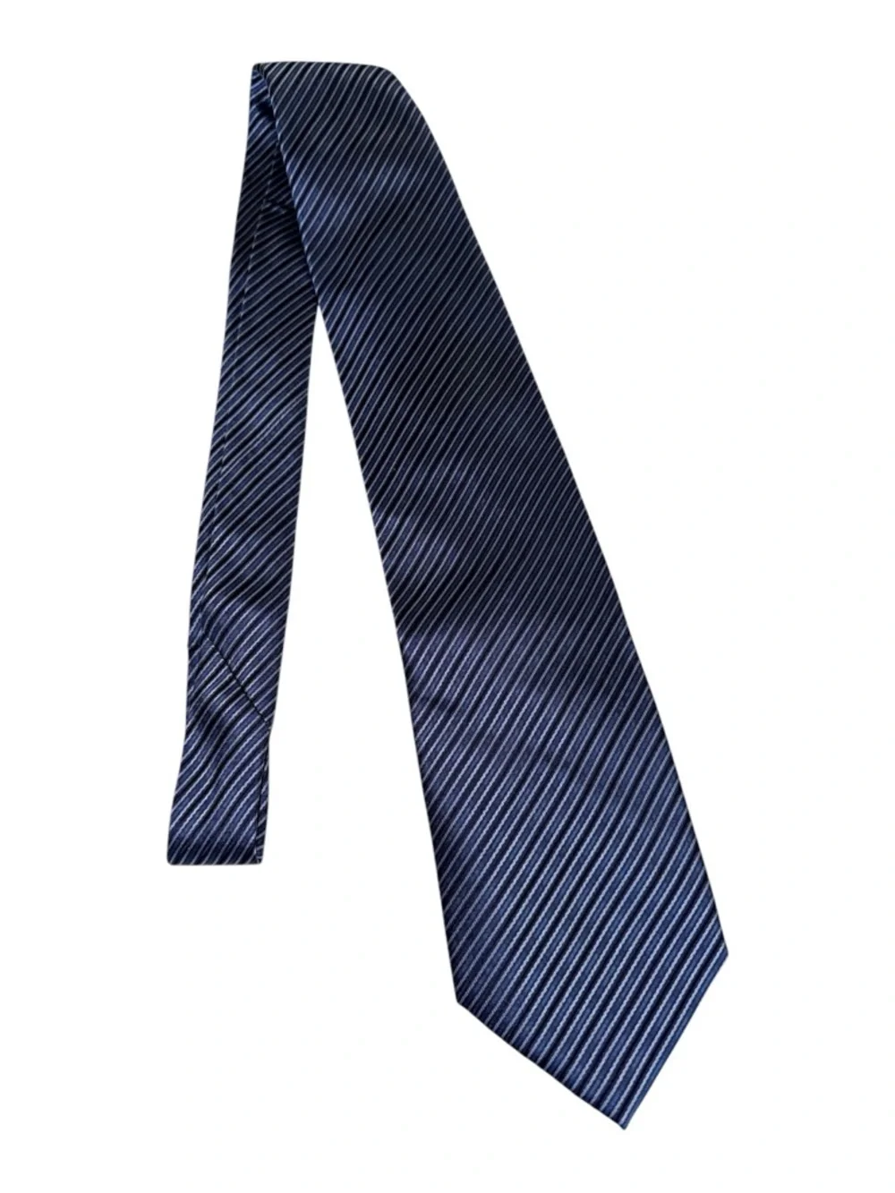 Ziggurat Silk Tie Navy Blue Striped Necktie Classic Formal Business‎ Interview